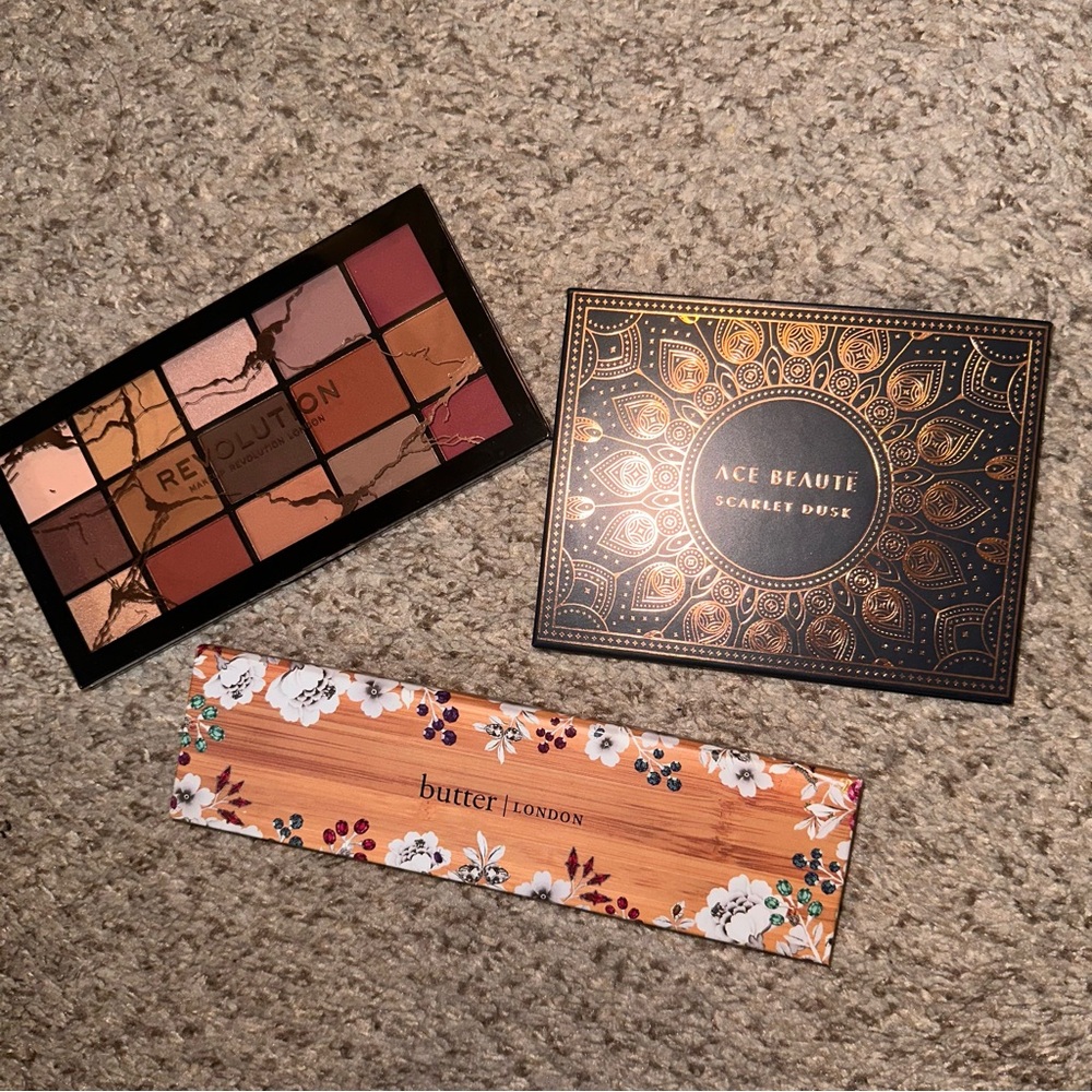 NWT Ace Beaute, Butter London, Revolution eyeshadow Palettes